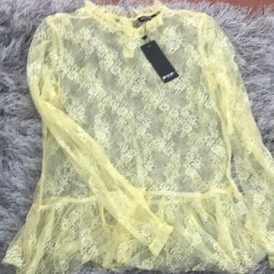 Yellow lace top